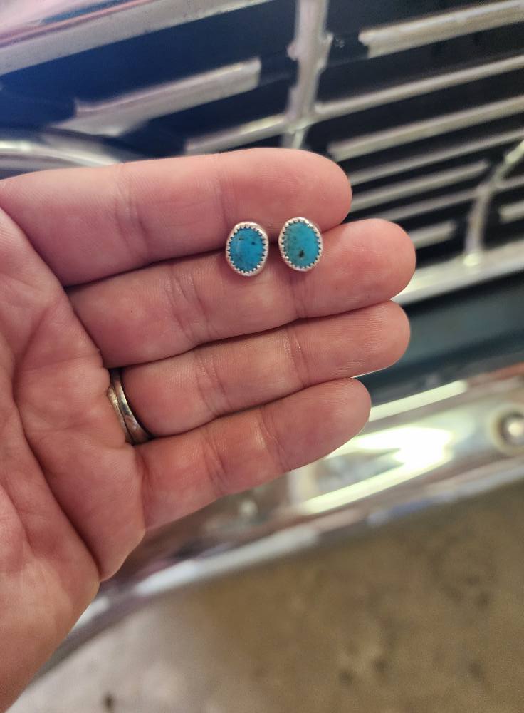 Kingman Turquoise Stud Earrings